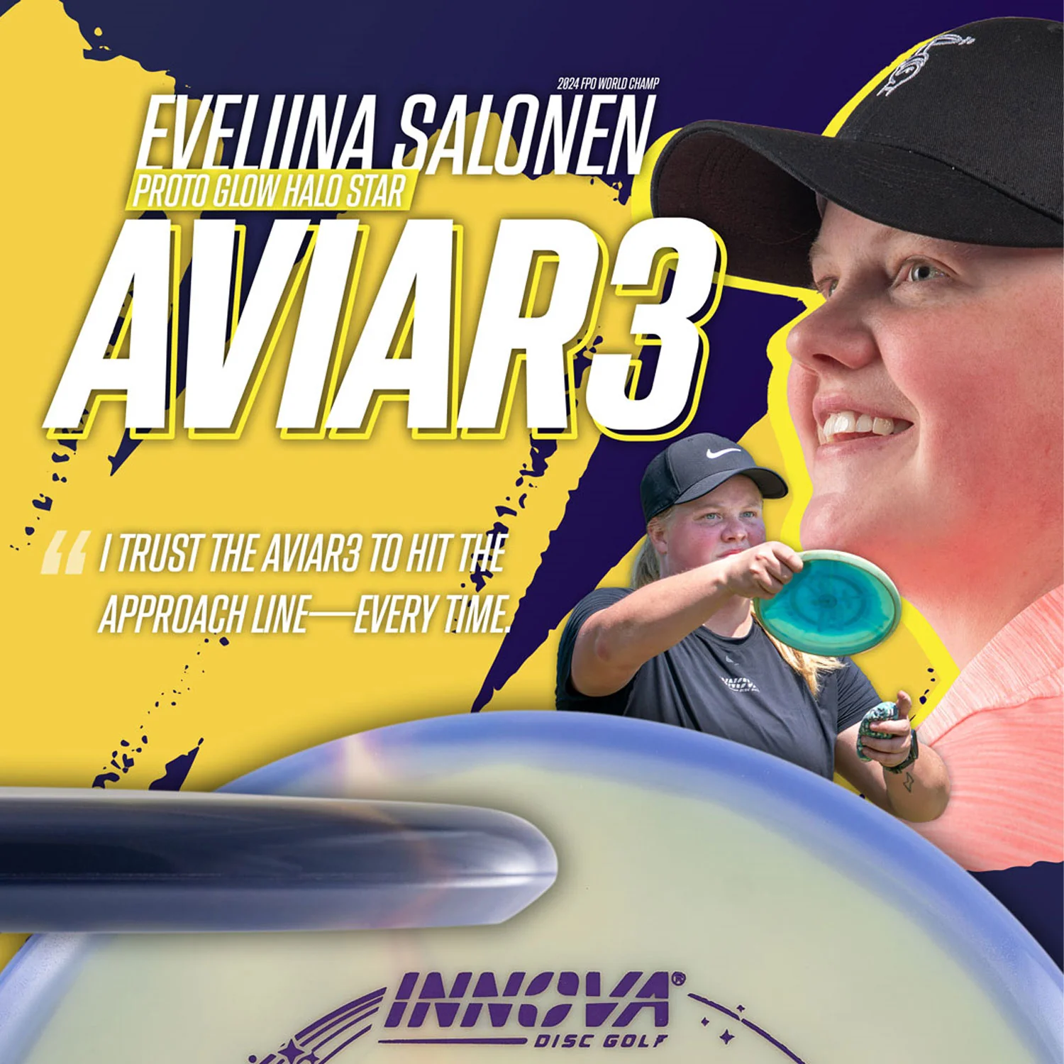Innova Disc Golf Eveliina Salonen Tour Series Proto Glow Star Aviar3 3/2/0/2 - Image 4