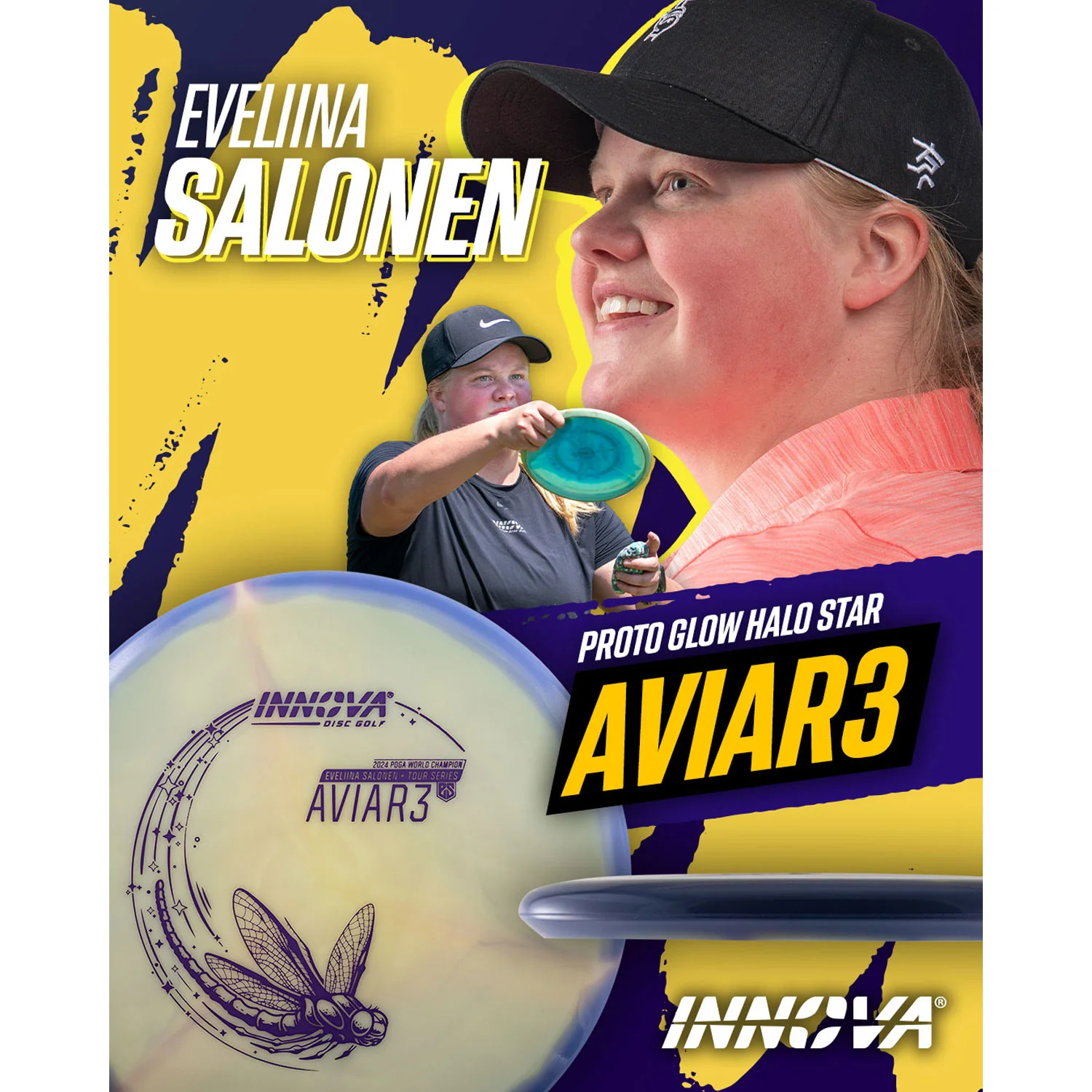 Innova Disc Golf Eveliina Salonen Tour Series Proto Glow Star Aviar3 3/2/0/2 - Image 5