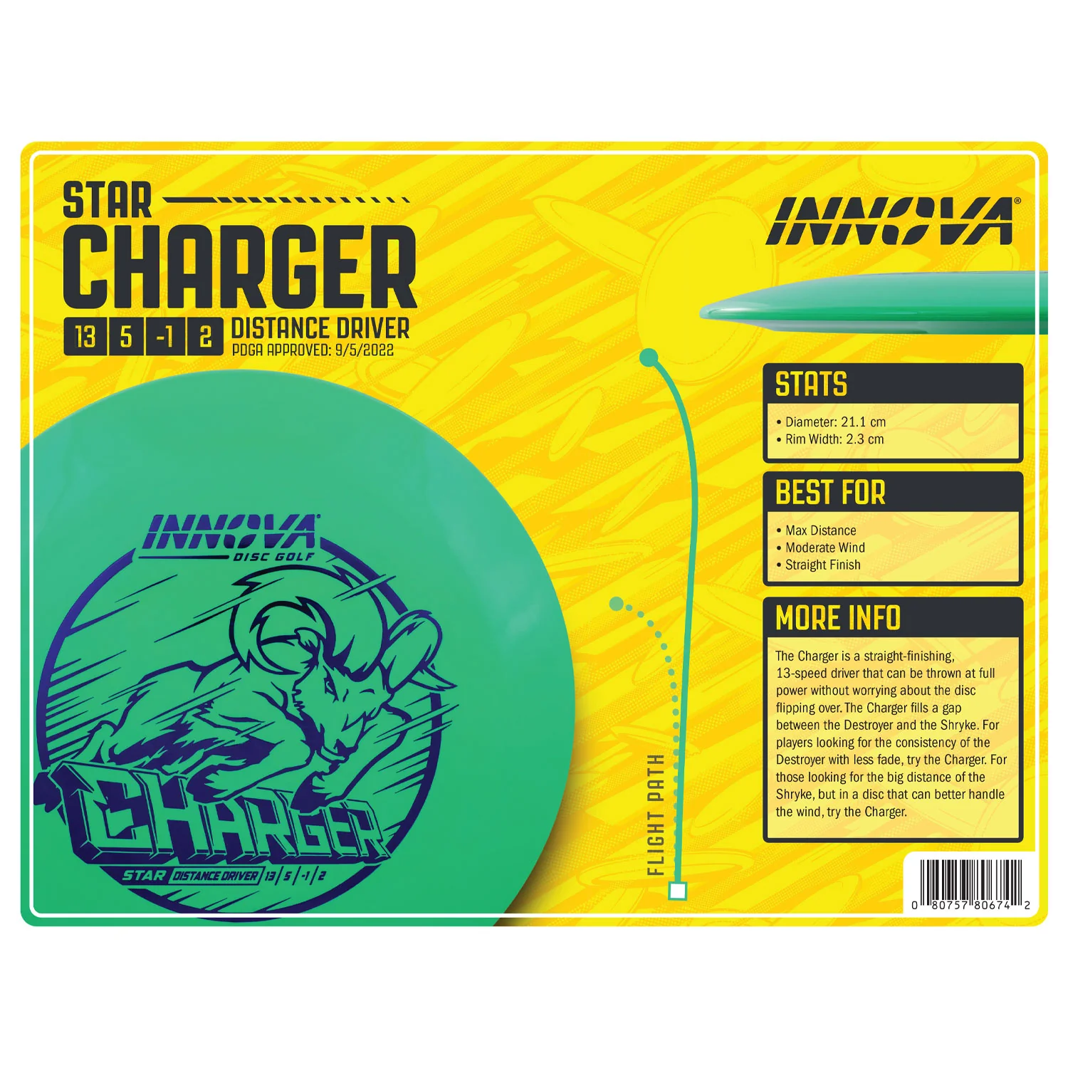 Innova Disc Golf Star Charger All White Bottom Stamp Driver 13/5/-1/2 - Choose Exact Disc - Image 5