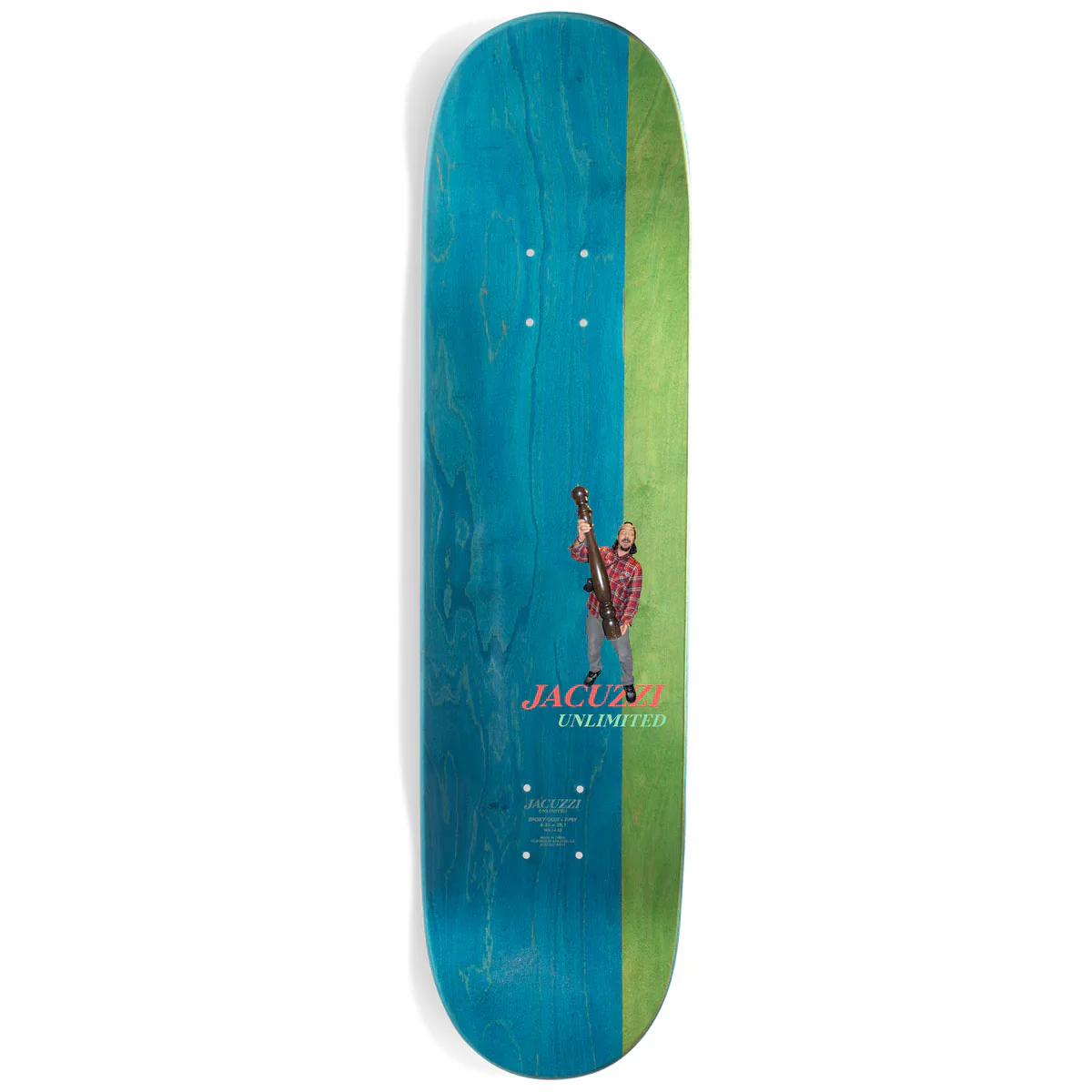 Jacuzzi Skateboard Deck Caswell Berry Pepper Grinder Split Top 8.25" x 32" - Image 2