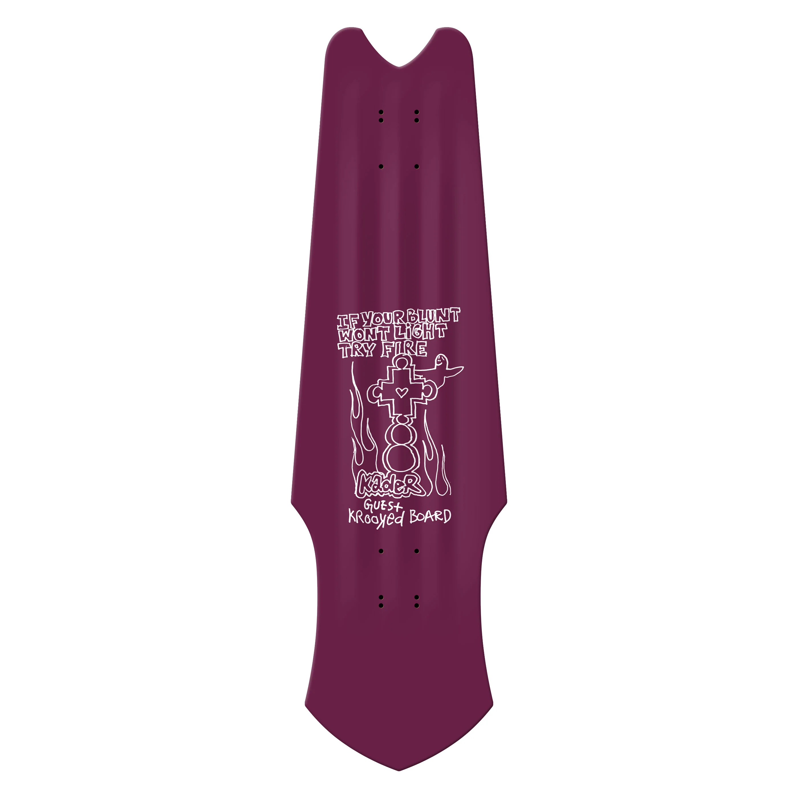 Krooked Skateboard Deck Kader Guest Tri-Plane 9.75" x 33.75" - Image 2