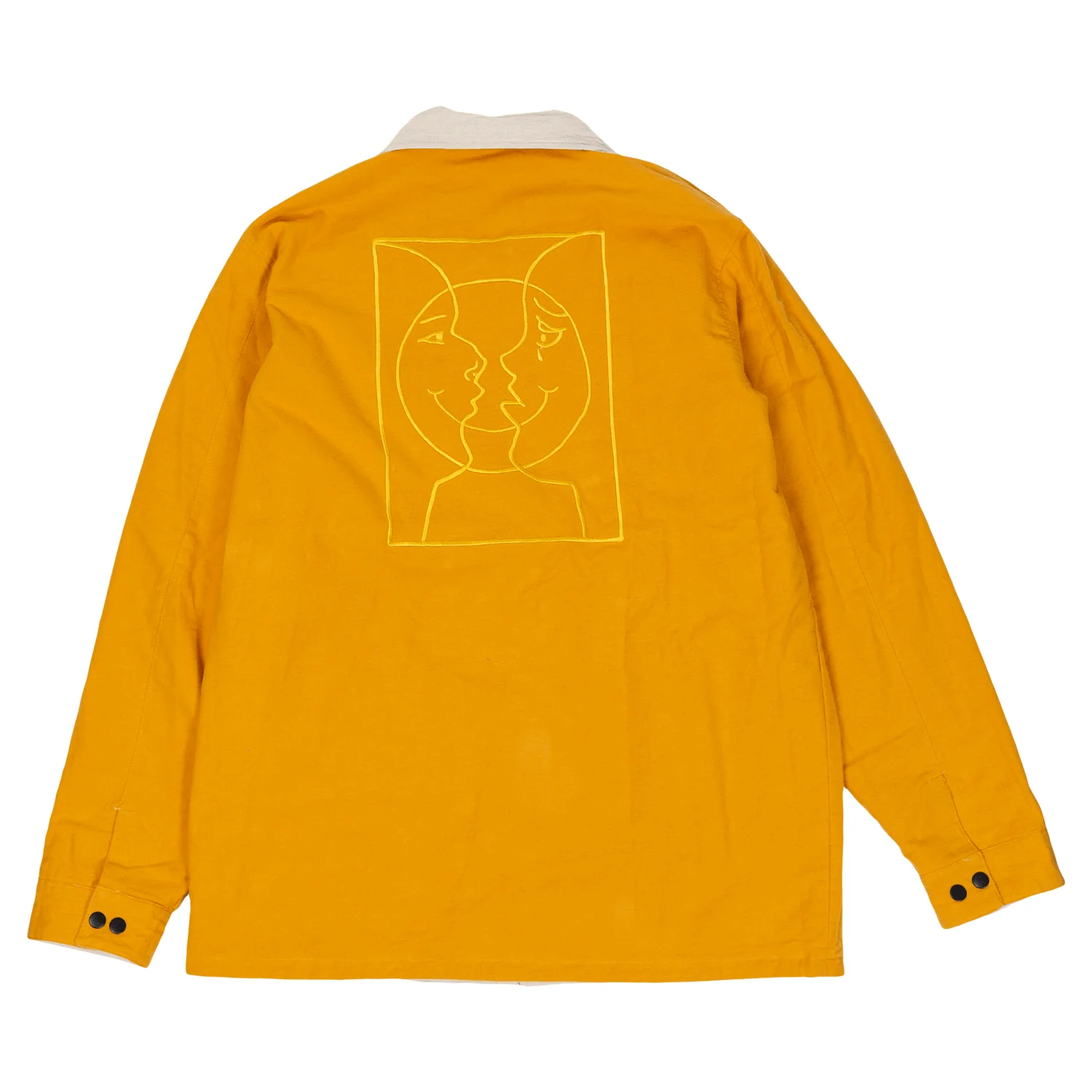 Krooked Skateboards Coat Moonsmile Raw Reversible Jacket Natural/Gold - Image 5