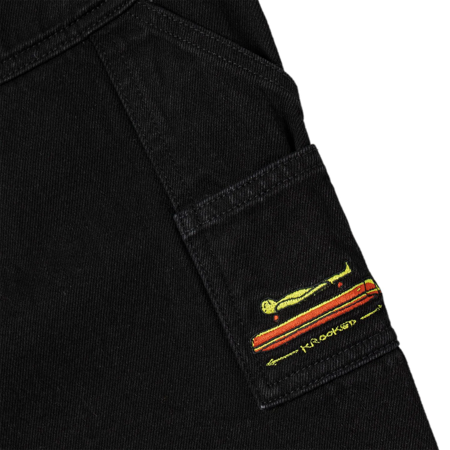 Krooked Skateboards Pants Koffin Carpenter Black Denim - Image 4