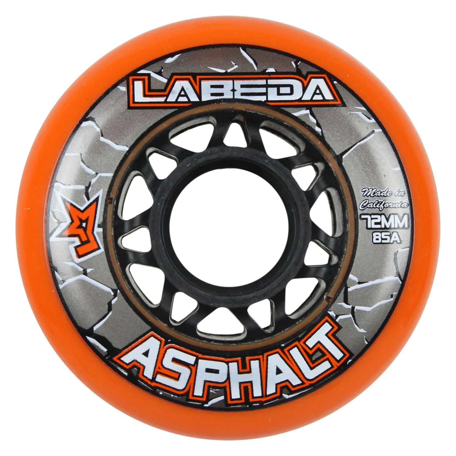 Labeda Roller Hockey Wheels - Asphalt Gripper 72mm 85A Orange (4-Pack) - Image 3