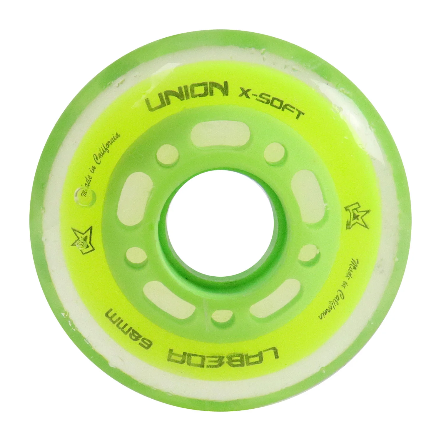 Labeda Roller Hockey Wheels - Union 68mm 74A Green (4-Pack) - Image 2