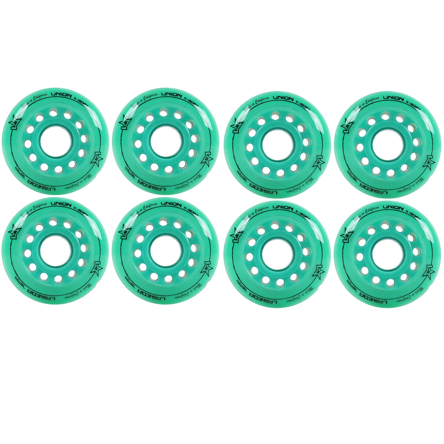 Labeda Roller Hockey Wheels - Union 72mm 74A Teal (8-Pack)