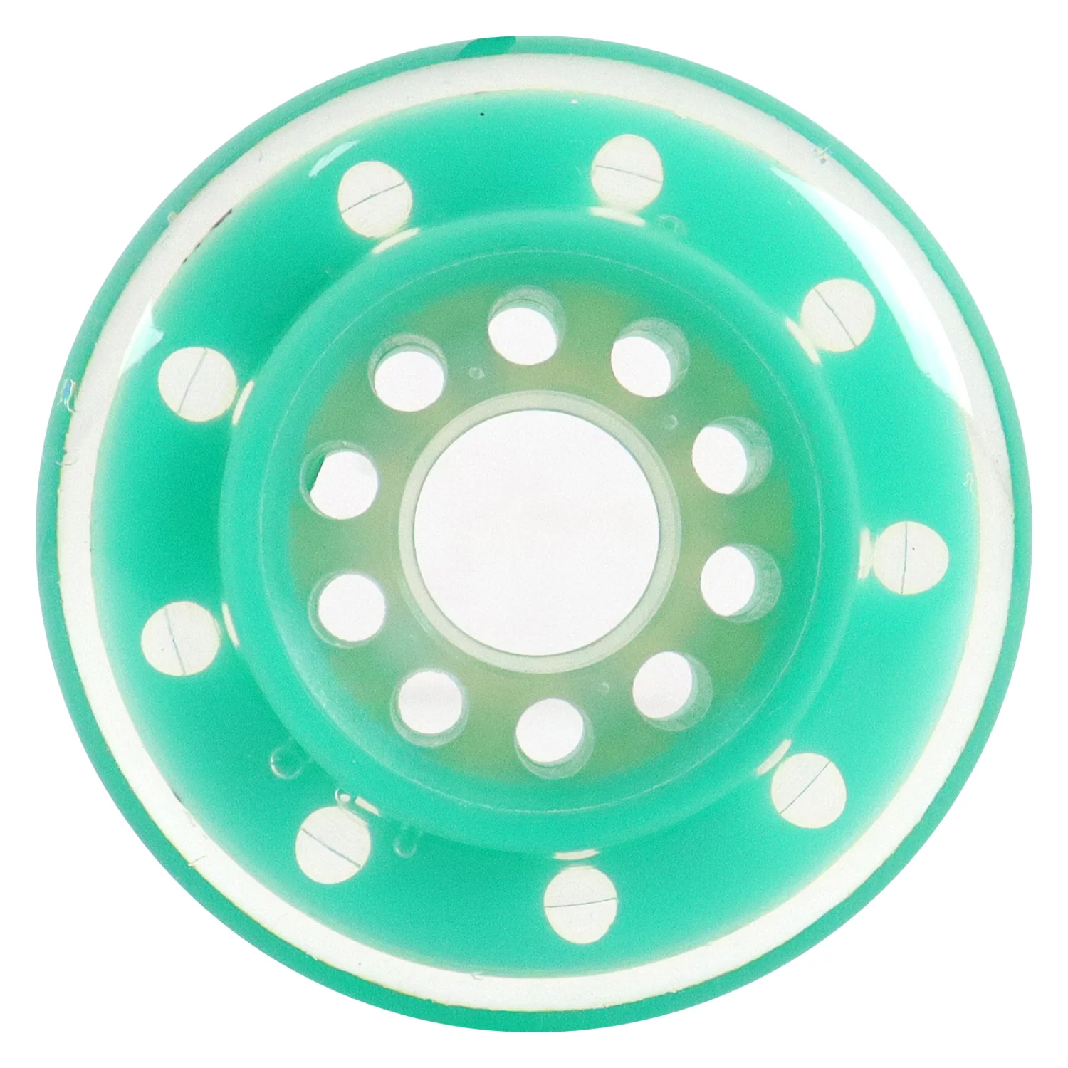 Labeda Whips Roller Hockey Wheels - Teal Soft HiLo Set 76mm/80mm - 8-Pack with Evo Spacers and Hybrid Ceramic Bearings - Image 2