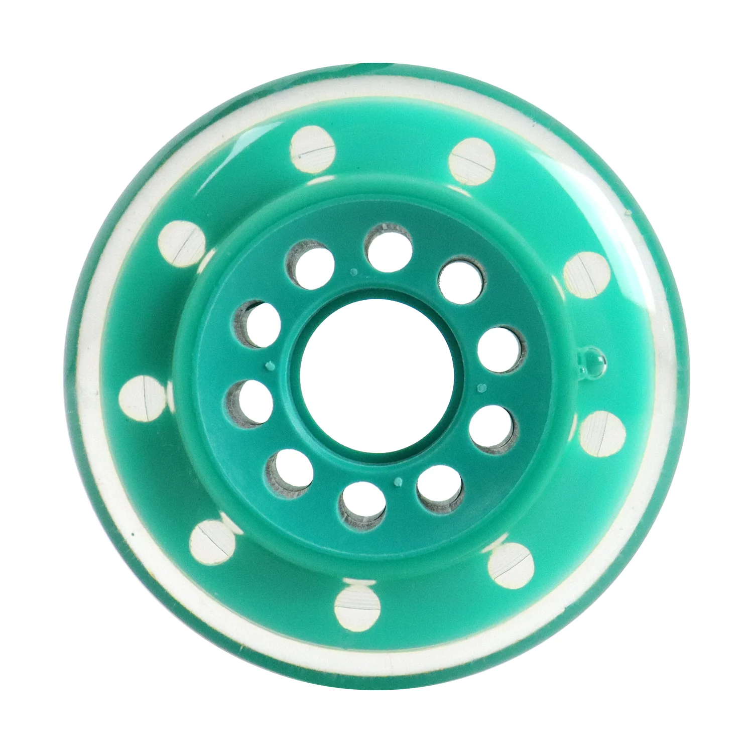 Labeda Whips Roller Hockey Wheels - Teal X-Soft 76mm - 8-Pack with Evo Spacers and Hybrid Ceramic Bearings - Image 2