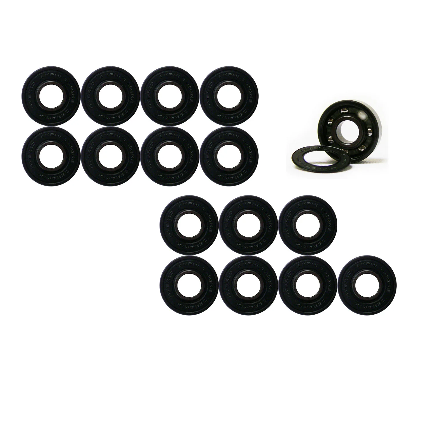 Labeda Whips Roller Hockey Wheels - Teal X-Soft 76mm - 8-Pack with Evo Spacers and Hybrid Ceramic Bearings - Image 6