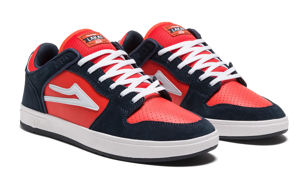 Lakai Shoes Telford Low Navy/Flame Suede Mens - Image 2