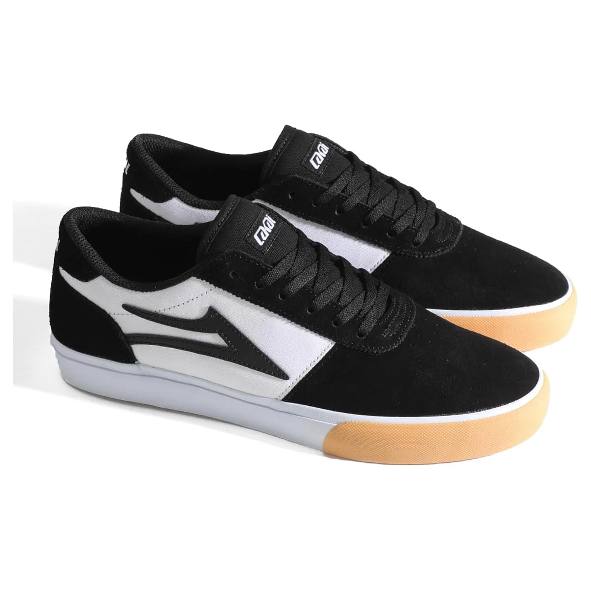 Lakai Skateboard Shoes Manchester Black White Gum Toe - Image 2