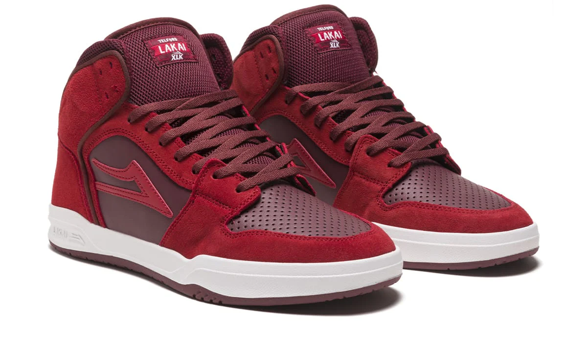 Lakai Skateboard Shoes Telford Burgundy Suede - Image 2