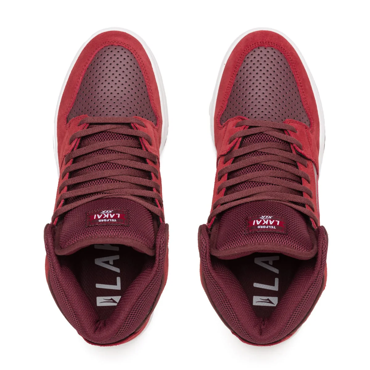 Lakai Skateboard Shoes Telford Burgundy Suede - Image 3