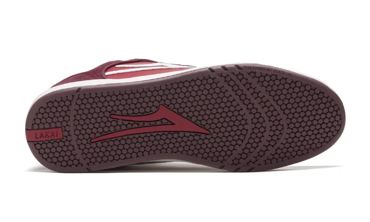 Lakai Skateboard Shoes Telford Low Burgundy/Cardinal Suede - Image 4