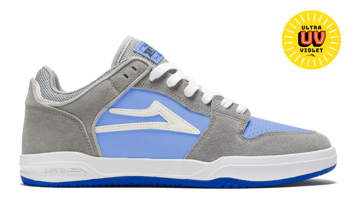 Lakai Skateboard Shoes Telford Low Grey/Blue UV Suede - Image 4