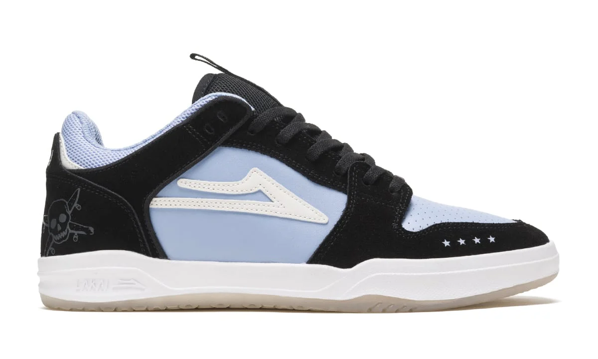 Lakai Skateboard Shoes Telford Low X Fourstar Light Blue/Black Suede - Image 2