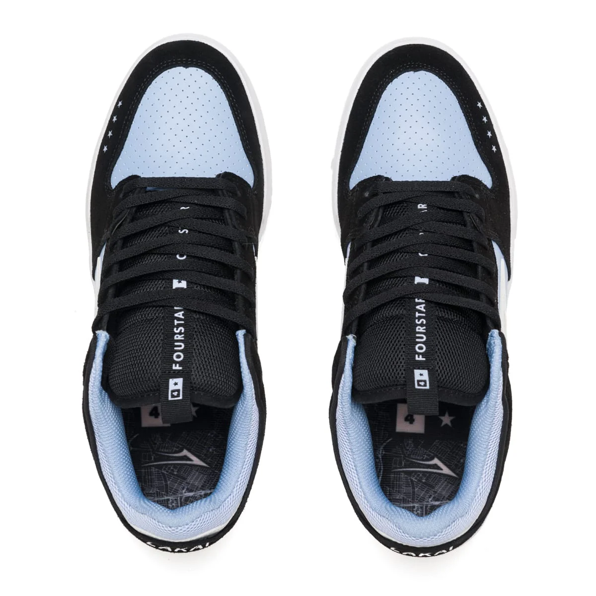Lakai Skateboard Shoes Telford Low X Fourstar Light Blue/Black Suede - Image 3