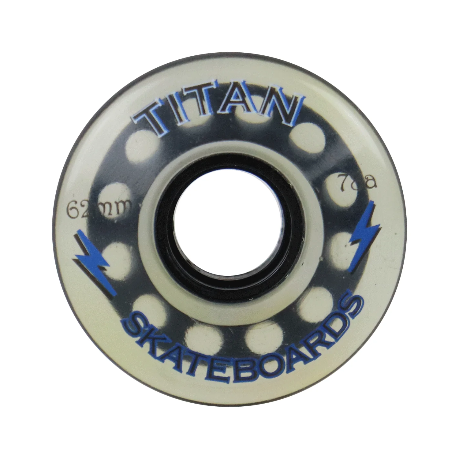 Longboard Wheels 62mm 78A White Rearset "Titan Skateboards" Graphic - Image 2