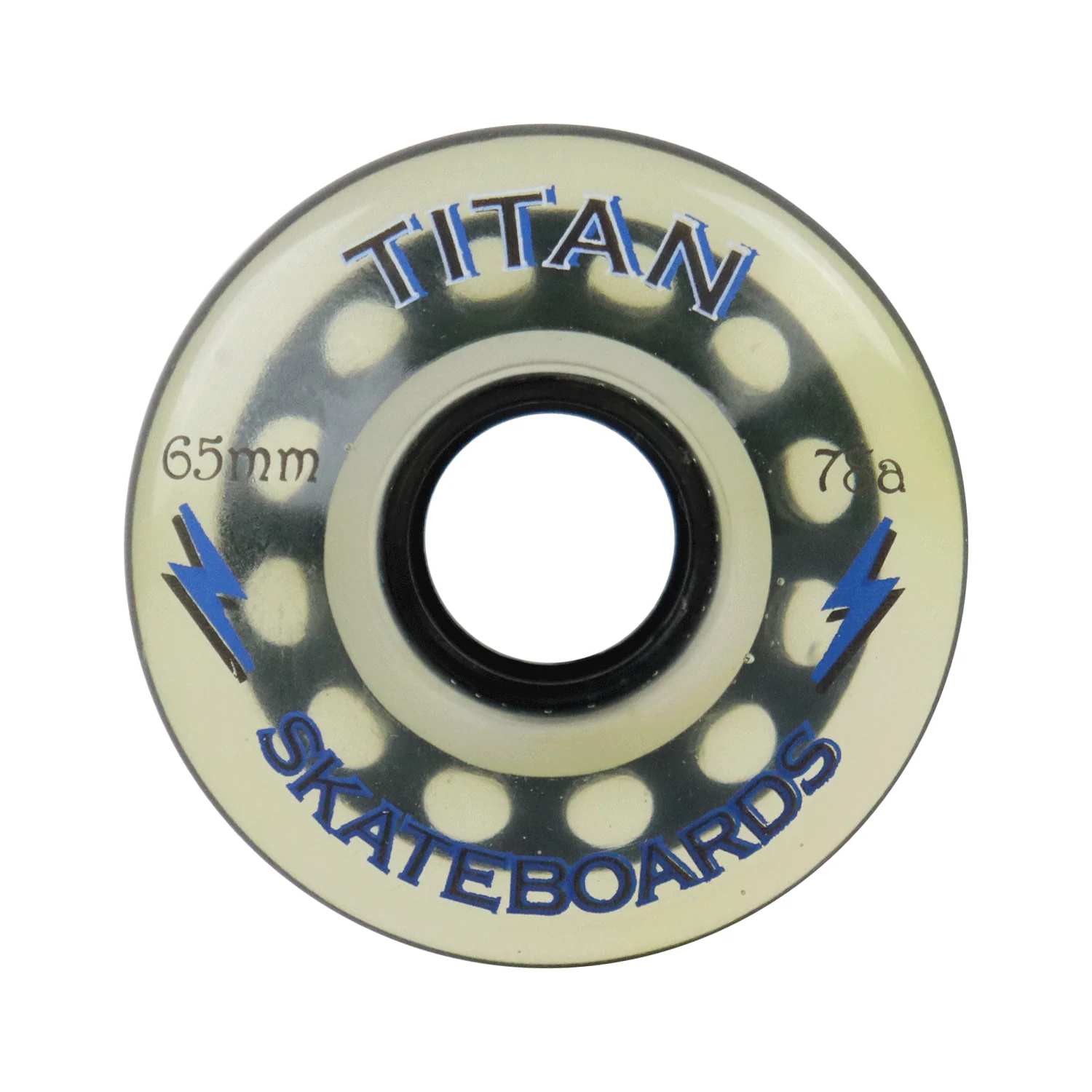 Longboard Wheels 65mm 78A White Rearset "Titan Skateboards" Graphic - Image 2