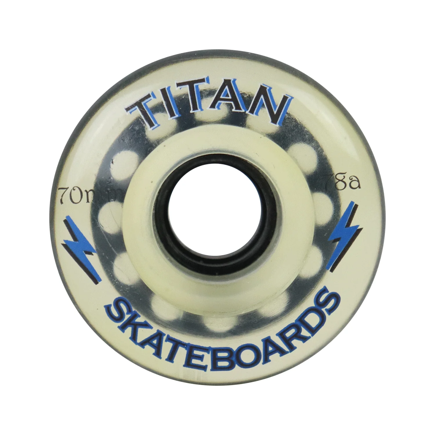 Longboard Wheels 70mm 78A White Rearset "Titan Skateboards" Graphic - Image 2