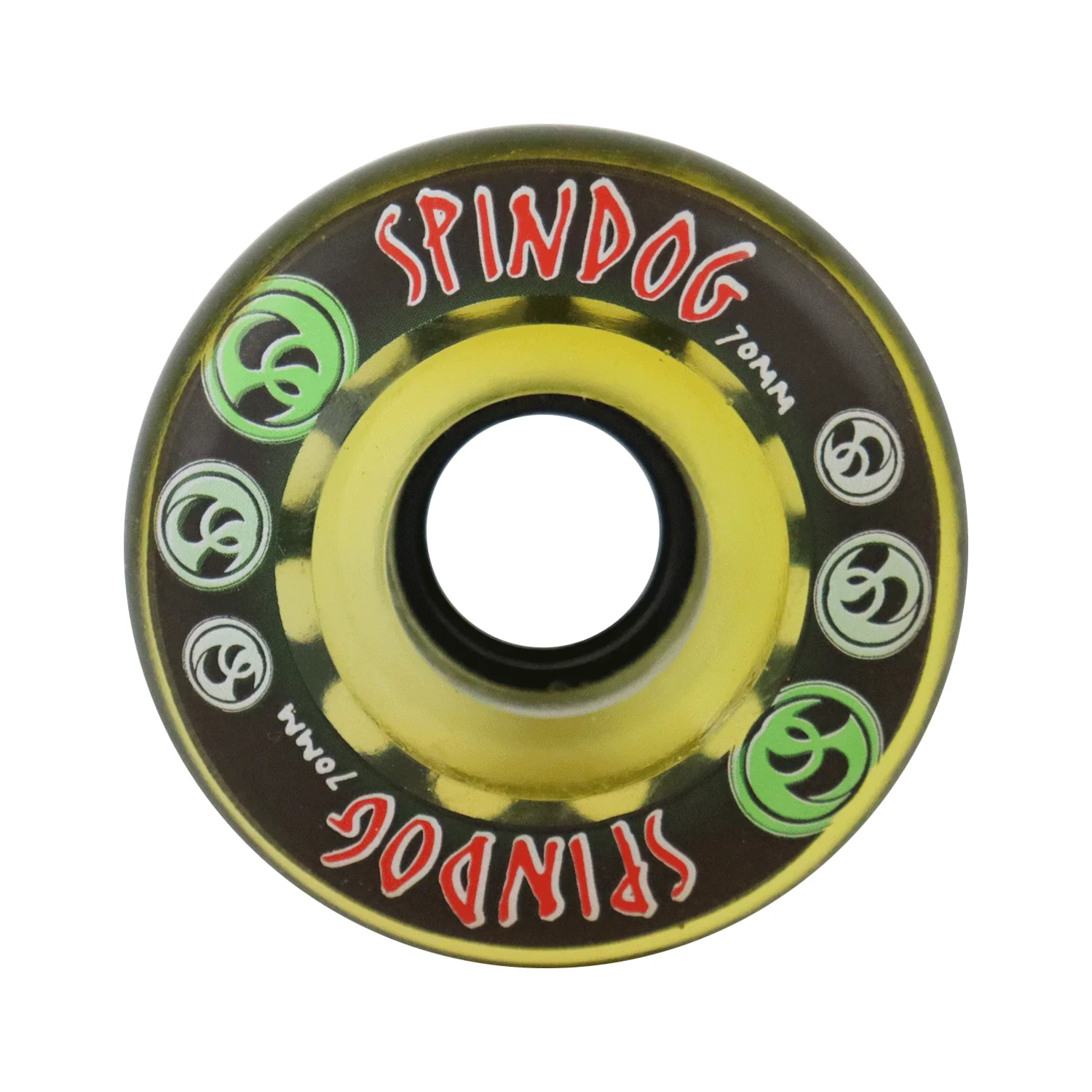 Longboard Wheels 70mm 82A Clear Rearset "Spindog" Graphic - Image 2