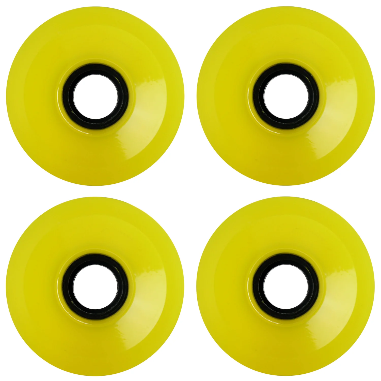 Longboard Wheels 70mm Smooth Transparent Yellow USA Made 78A