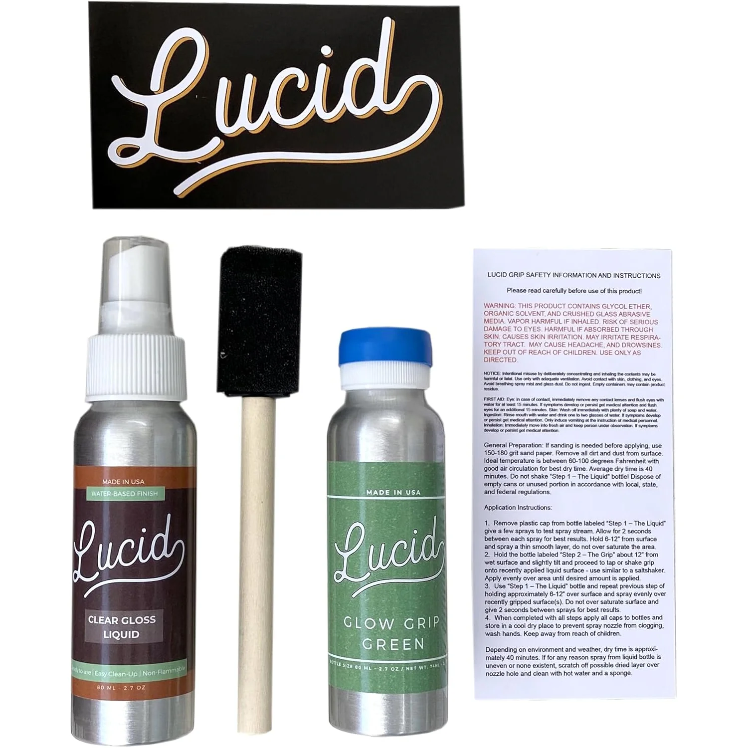 Lucid Grip - Clear and Glow Spray on Griptape Kit for Longboard, Skateboard - Choose Grit - Image 8