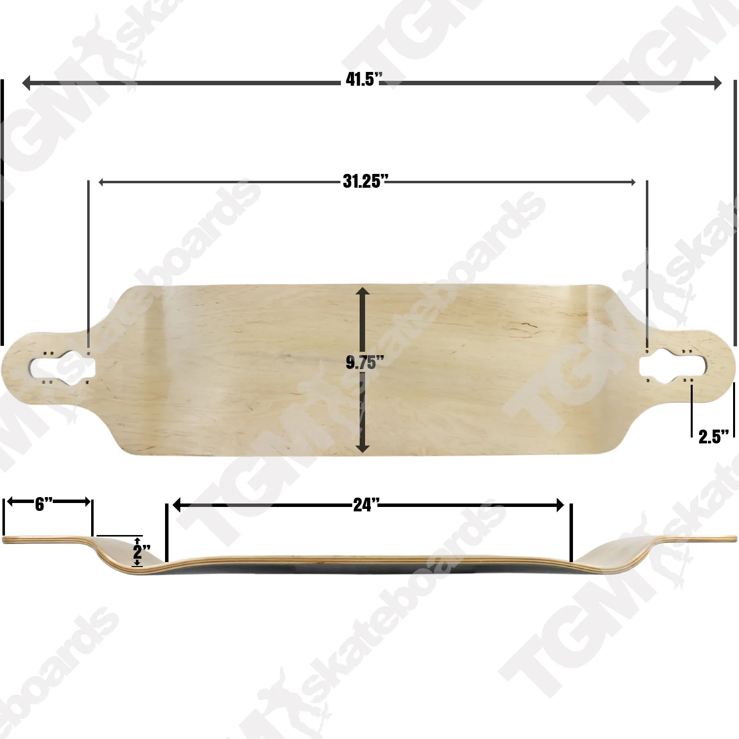Moose Longboard 9.75" x 41.25" Double Drop (Down/Through) Purple (All Parts Included) - Image 5