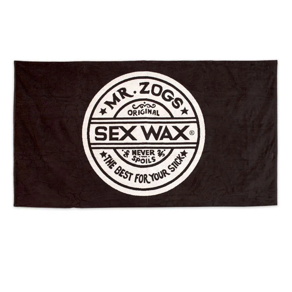 Mr Zogs Sex Wax Jacquard Knit Prewashed Beach Towel 38" x 70" - Black