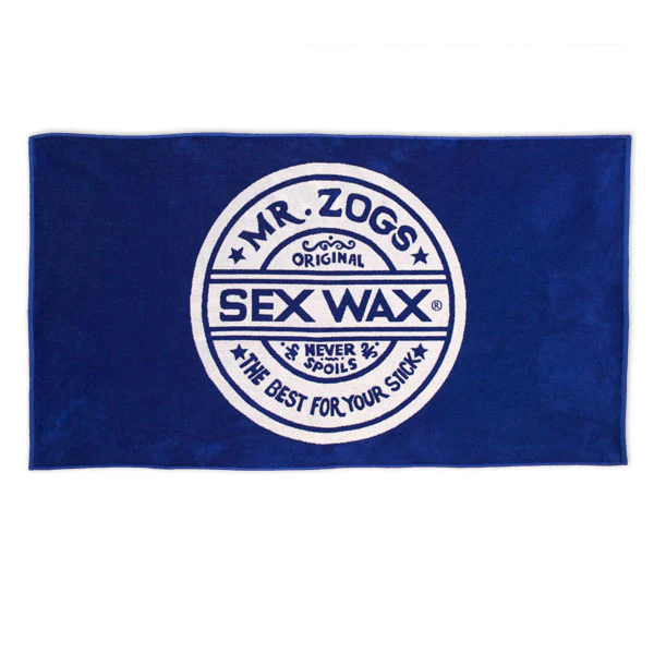 Mr Zogs Sex Wax Jacquard Knit Prewashed Beach Towel 38" x 70" - Blue