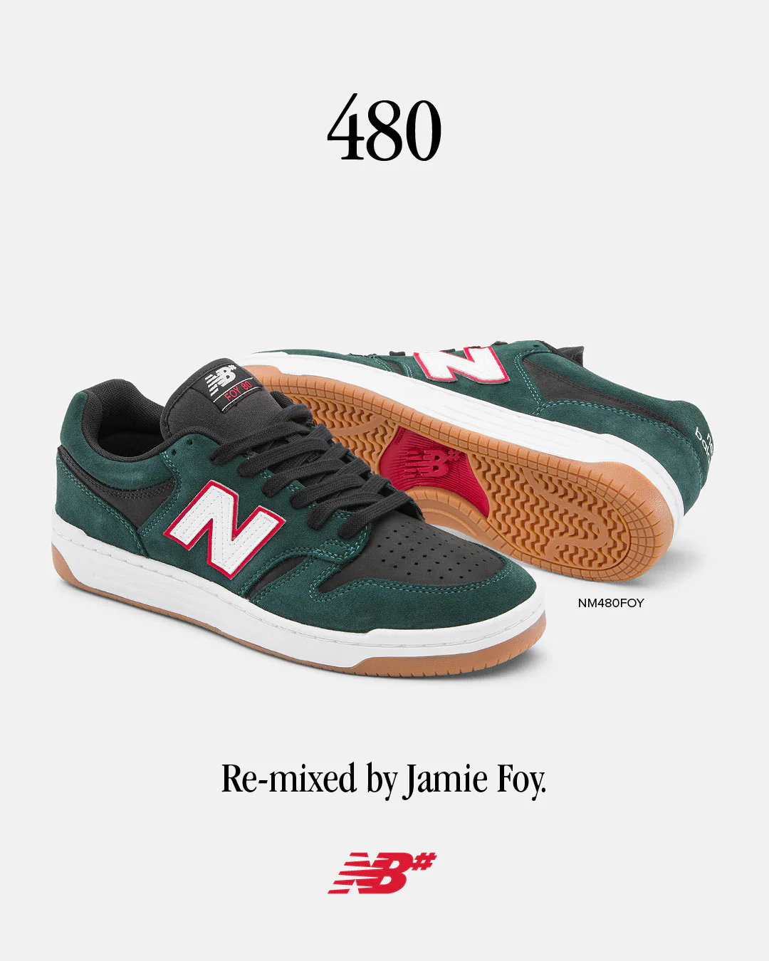New Balance Numeric Skateboard Shoes 480 Jamie Foy Forest Green/Black - Image 2