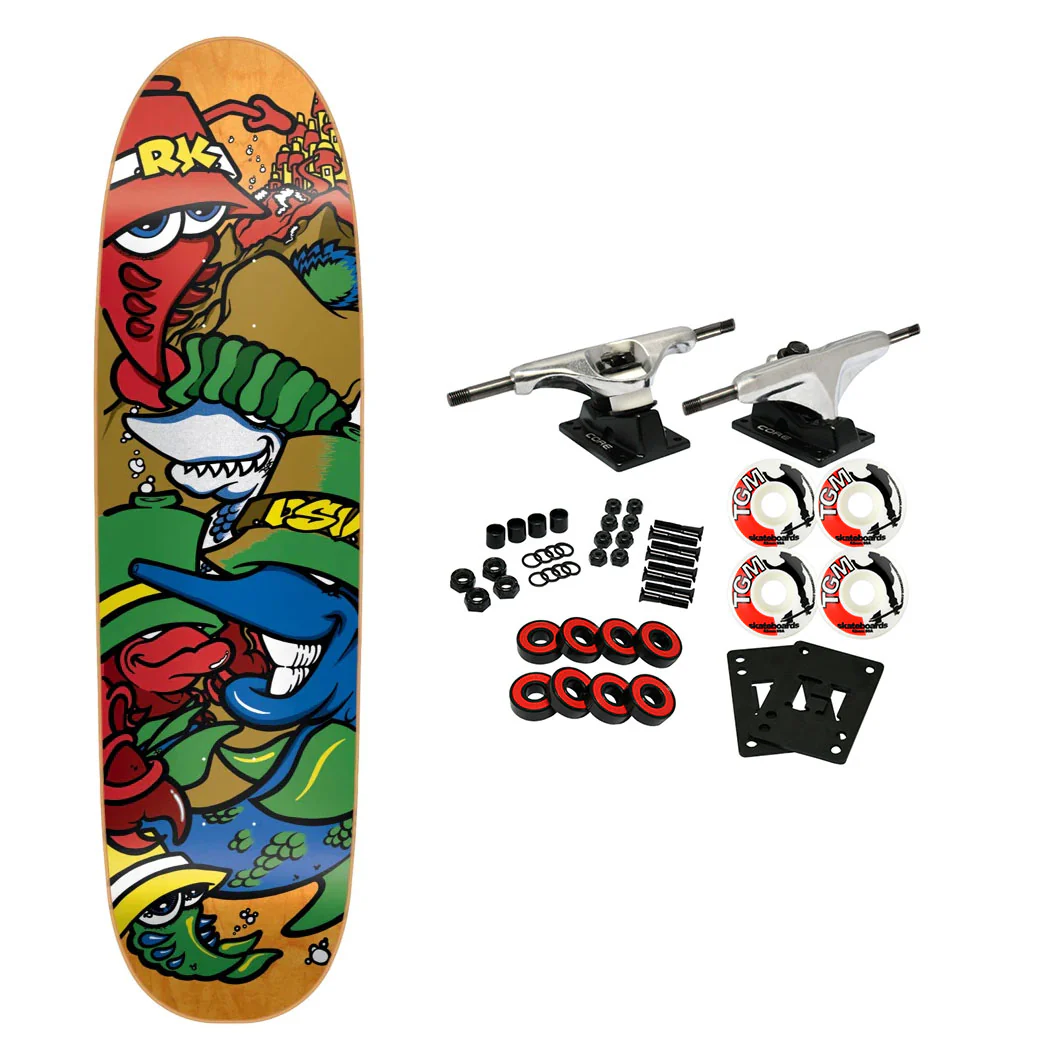 New Deal Skateboard Complete Knigge DSV Screen Print Orange 8.6" x 31.8"