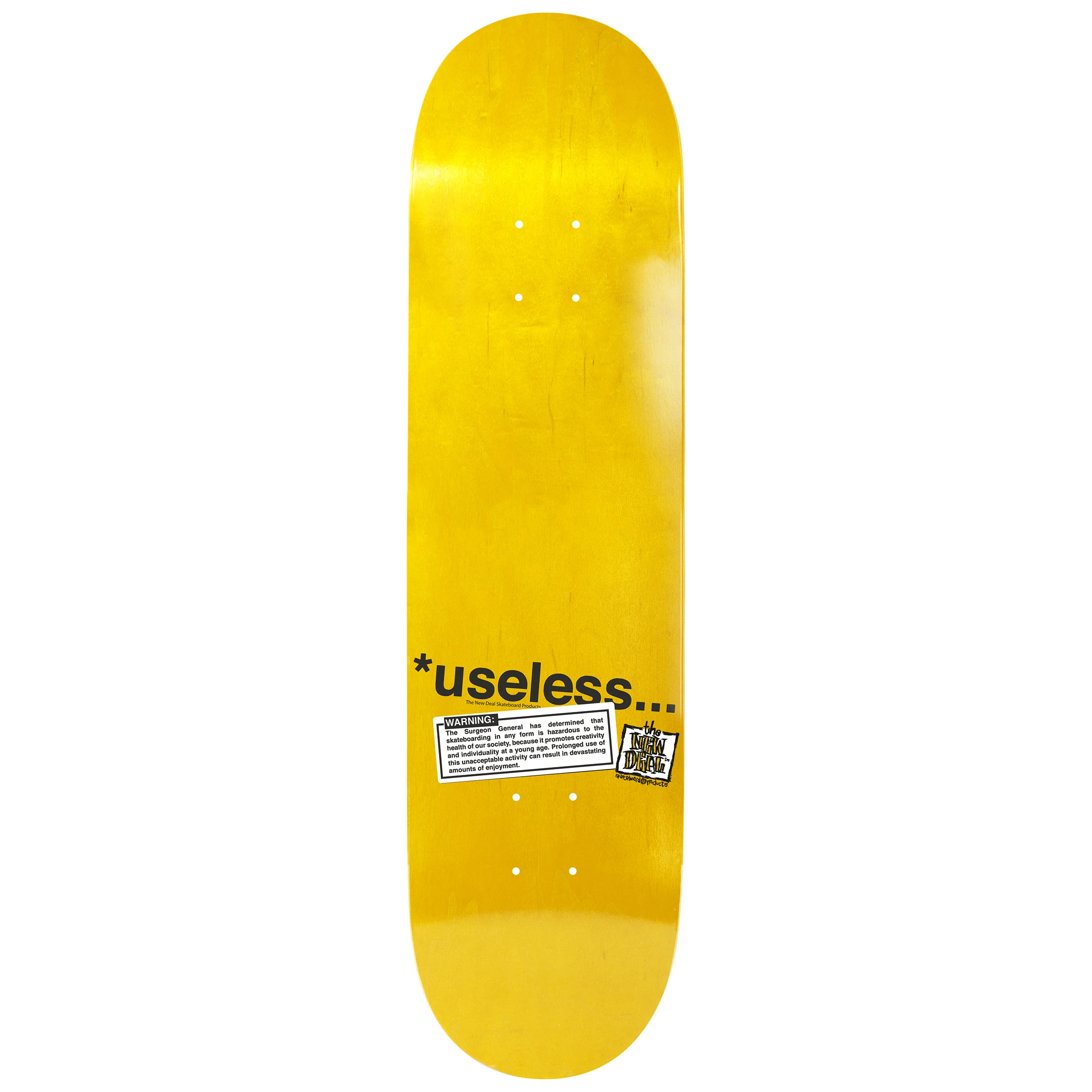 New Deal Skateboard Complete Useless Wooden Toys PAL Popsicle Yellow 8.25" x 32" - Image 2
