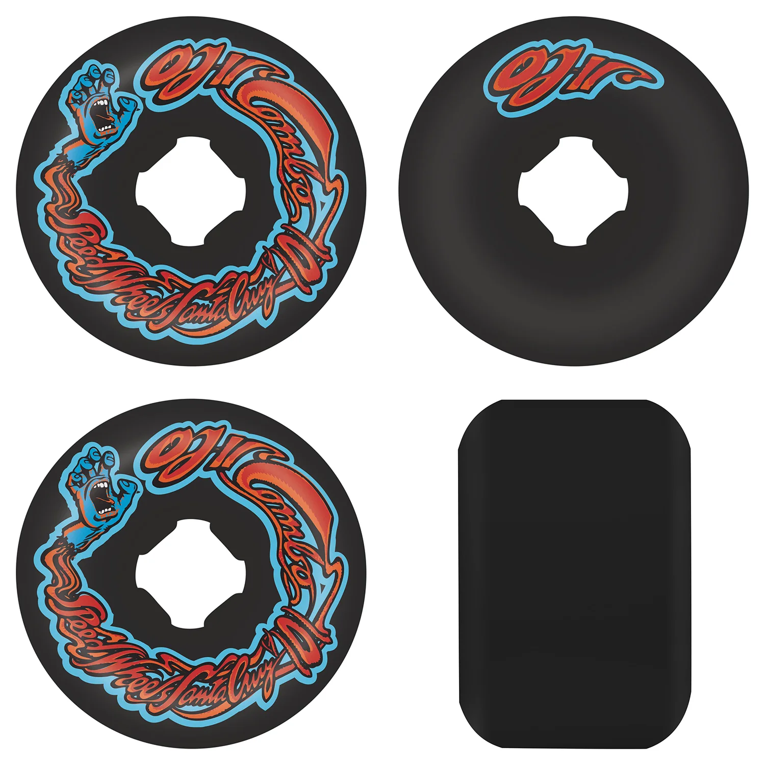 OJ Skateboard Wheels 56mm Screaming Hand Chubbies 101A Black