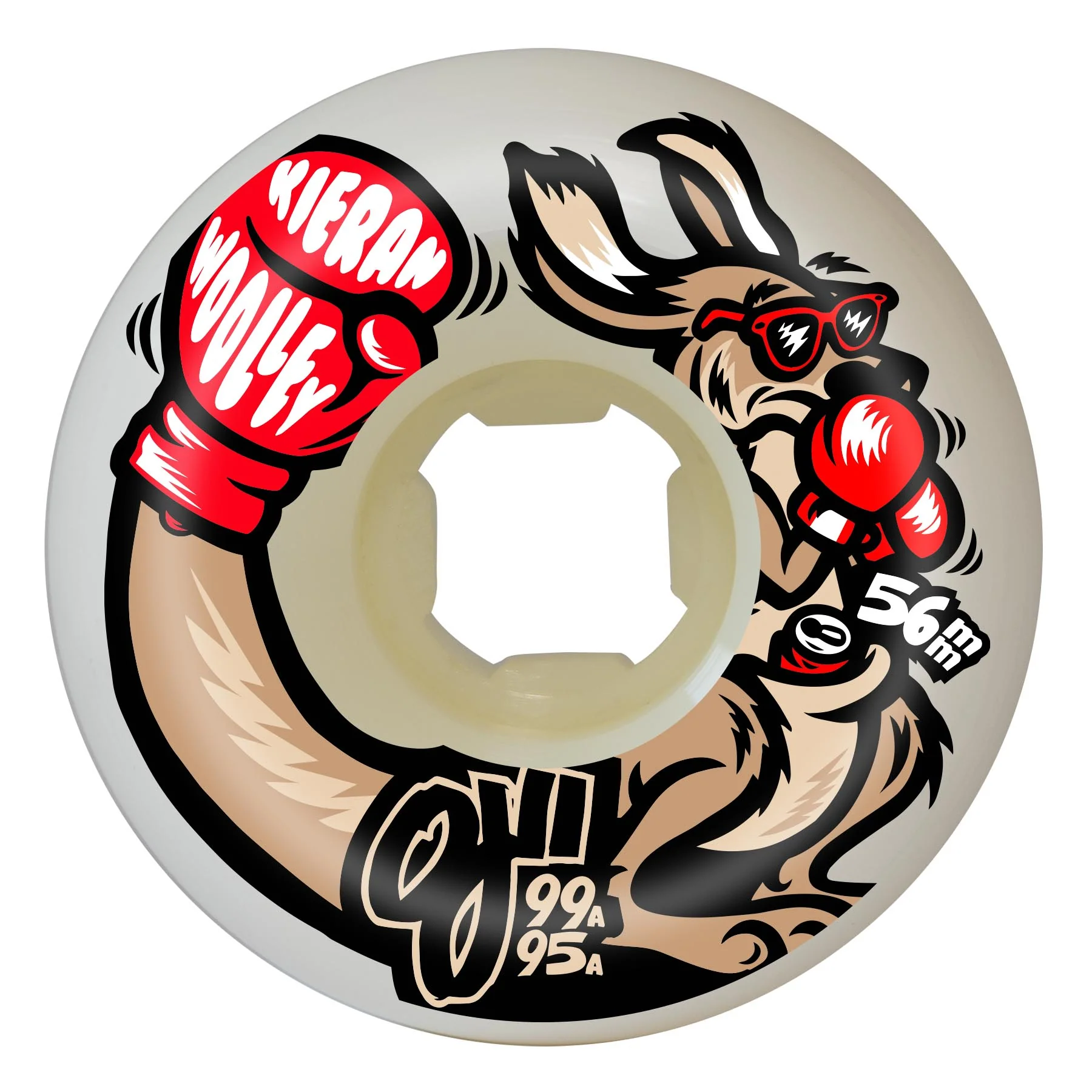OJ Skateboard Wheels 56mm Woolley Double Duro Mini Combo 99A/95A White - Image 2