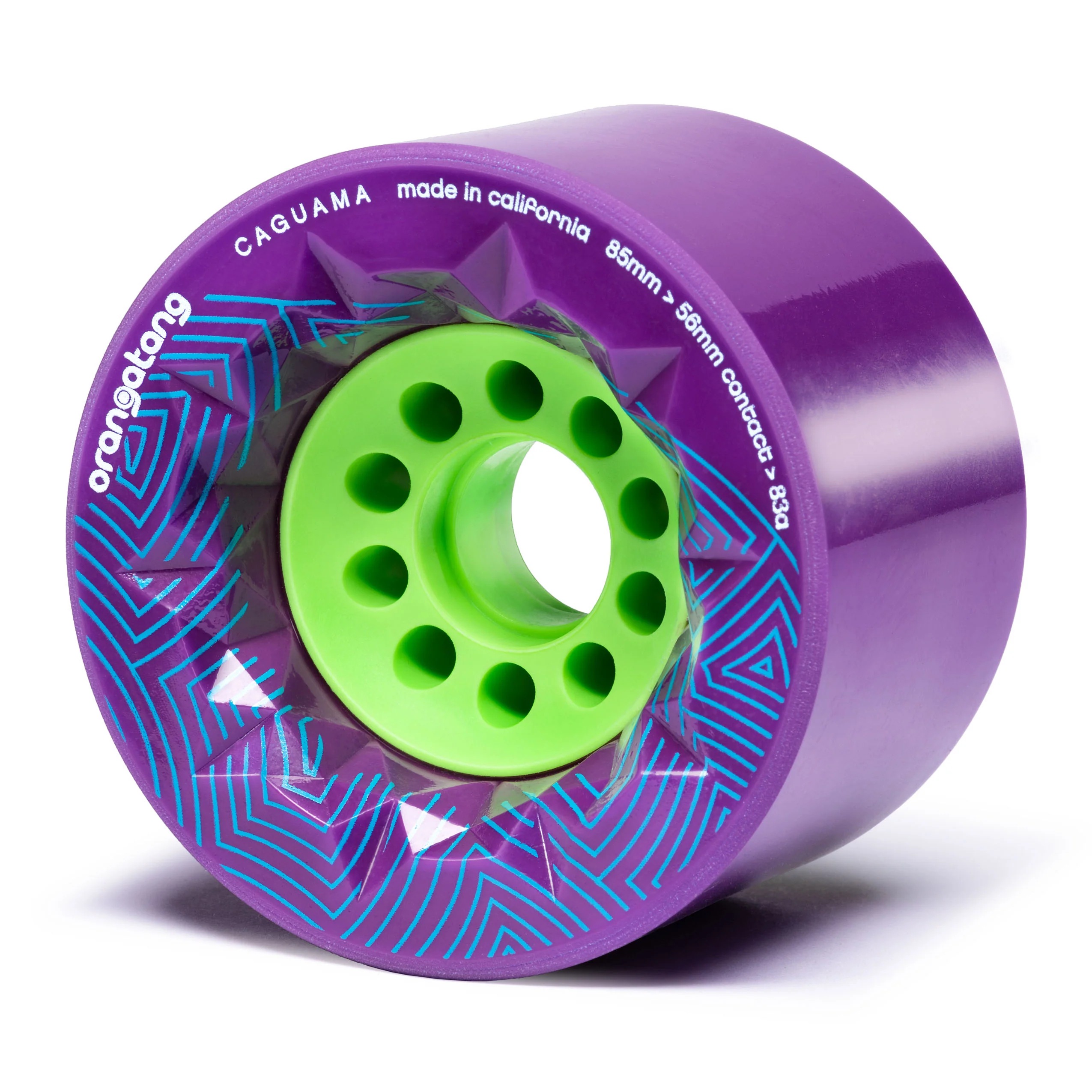 Orangatang Longboard Wheels Caguama Purple 85mm 83A with Loaded Jehu V2 Bearings - Image 2