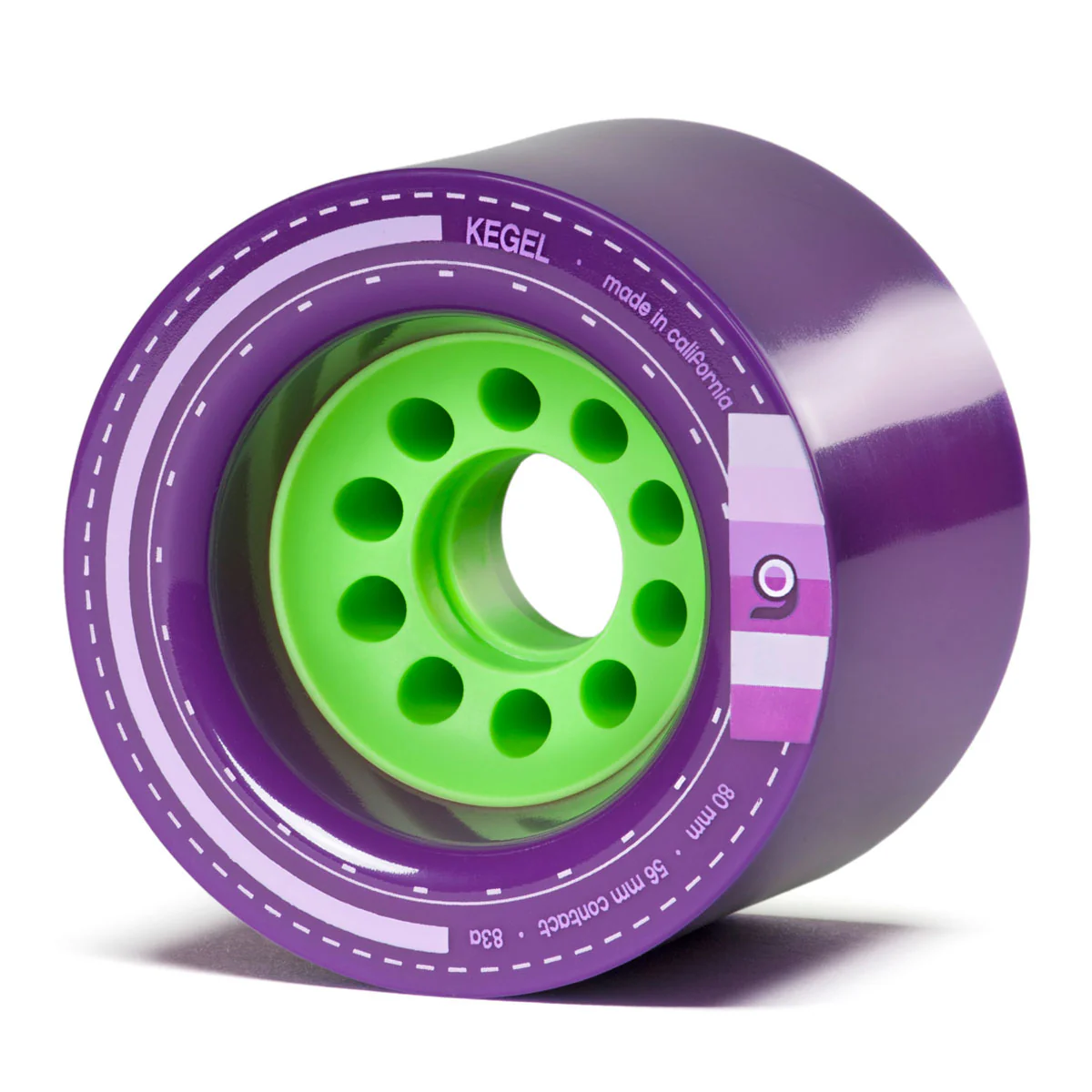 Orangatang Longboard Wheels Kegel Purple 80mm 83A with Loaded Jehu V2 Bearings - Image 2