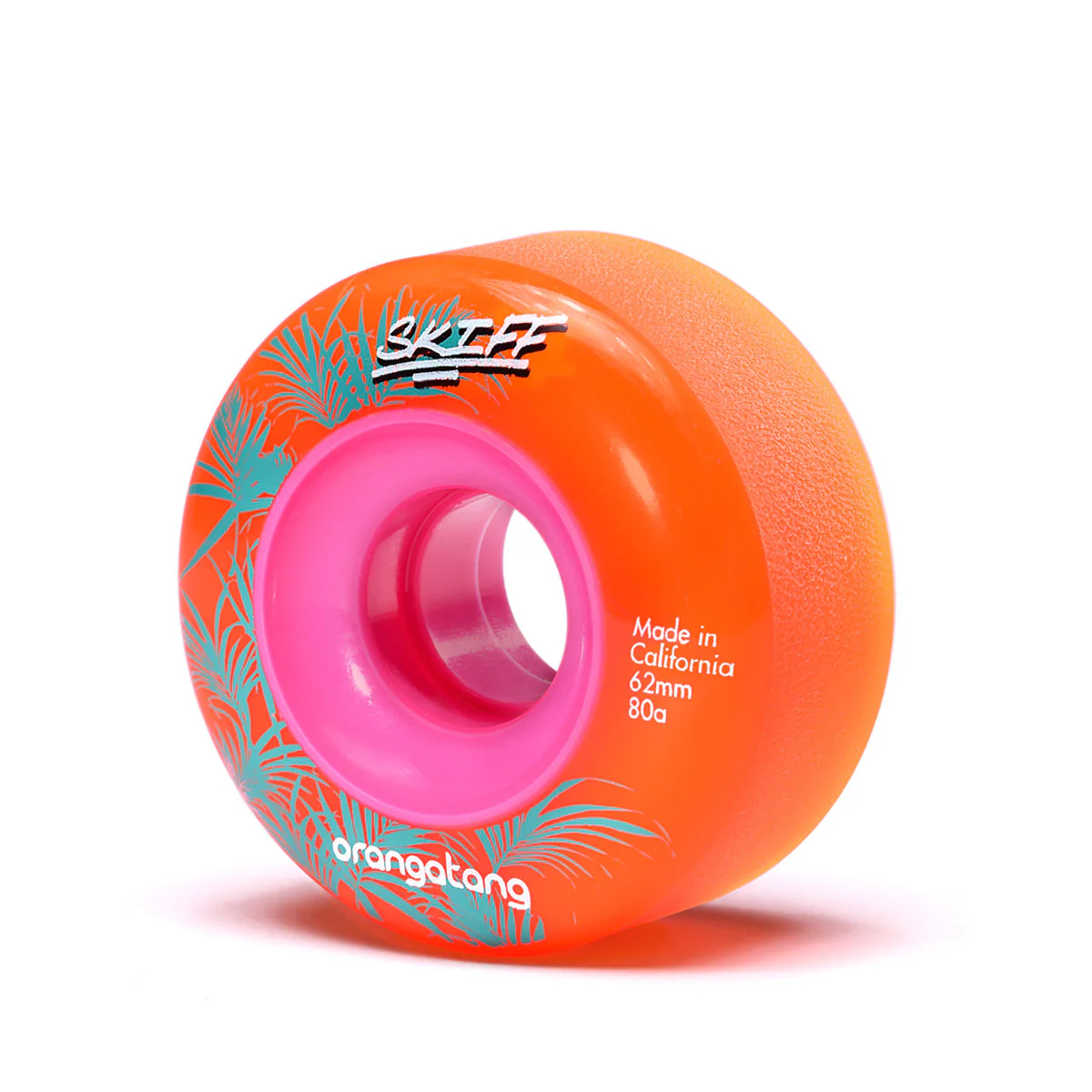 Orangatang Longboard Wheels Skiff Slasher Orange 62mm 80A with Loaded Jehu V2 Bearings - Image 2