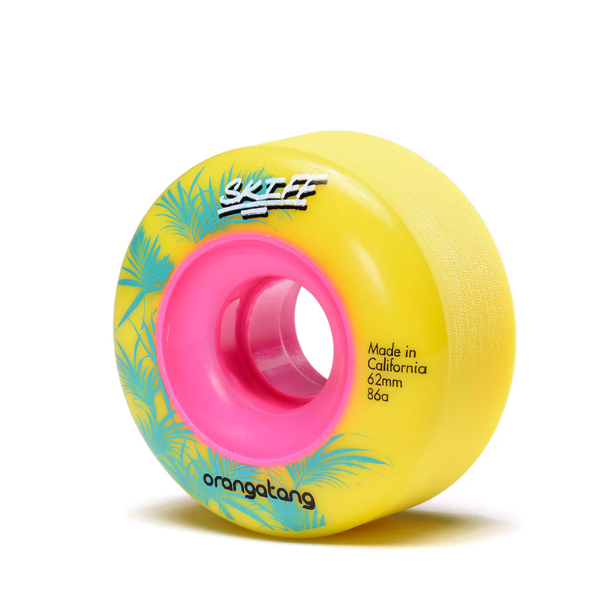Orangatang Longboard Wheels Skiff Slasher Yellow 62mm 86A with Loaded Jehu V2 Bearings - Image 2