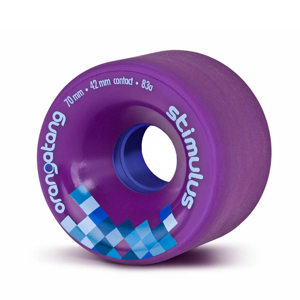 Orangatang Longboard Wheels Stimulus Purple 70mm 83A with Loaded Jehu V2 Bearings - Image 2