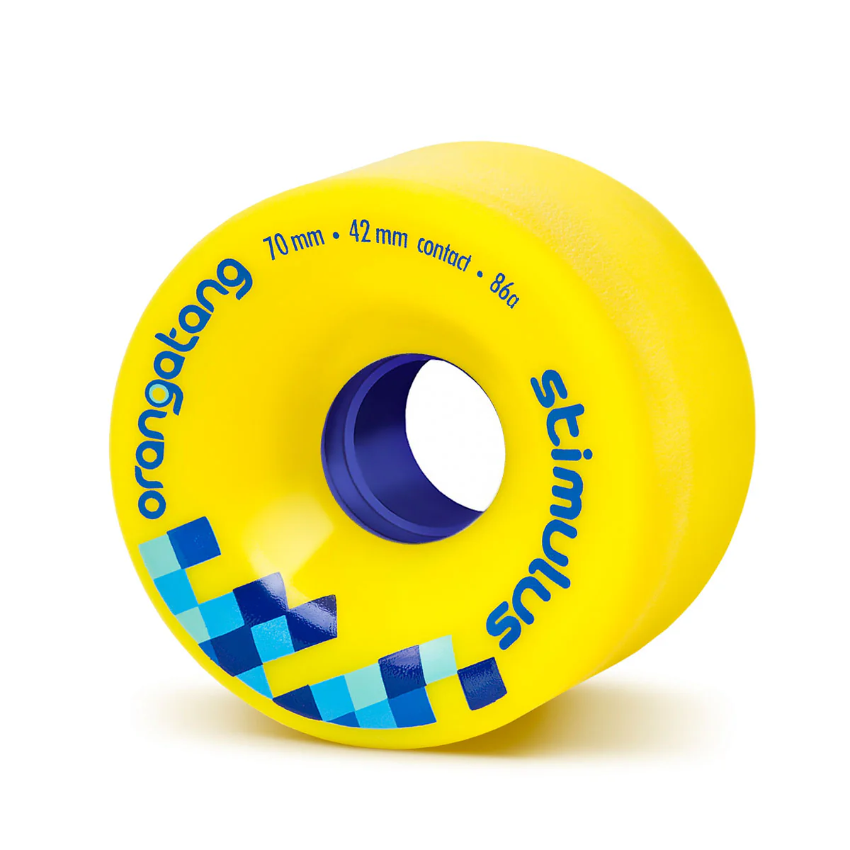 Orangatang Longboard Wheels Stimulus Yellow 70mm 86A with Loaded Jehu V2 Bearings - Image 2