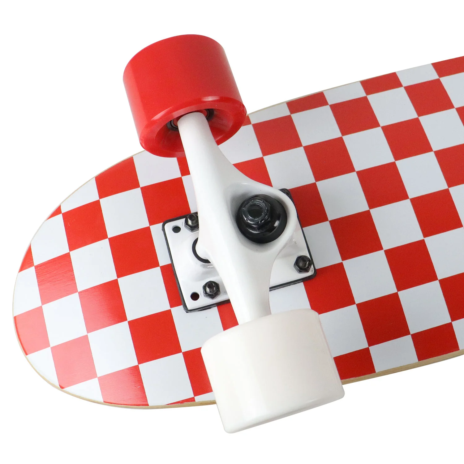 Paradise Skateboard Cruiser Complete Punk Checker Red/White 7.25" x 28.75" - Image 3