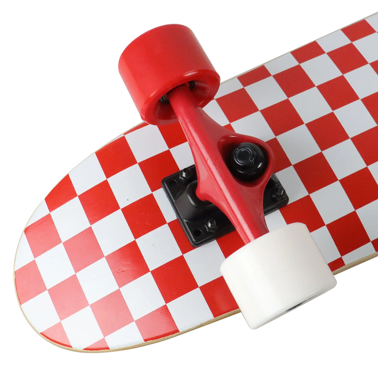 Paradise Skateboard Cruiser Complete Punk Checker Red/White 7.25" x 28.75" - Image 4