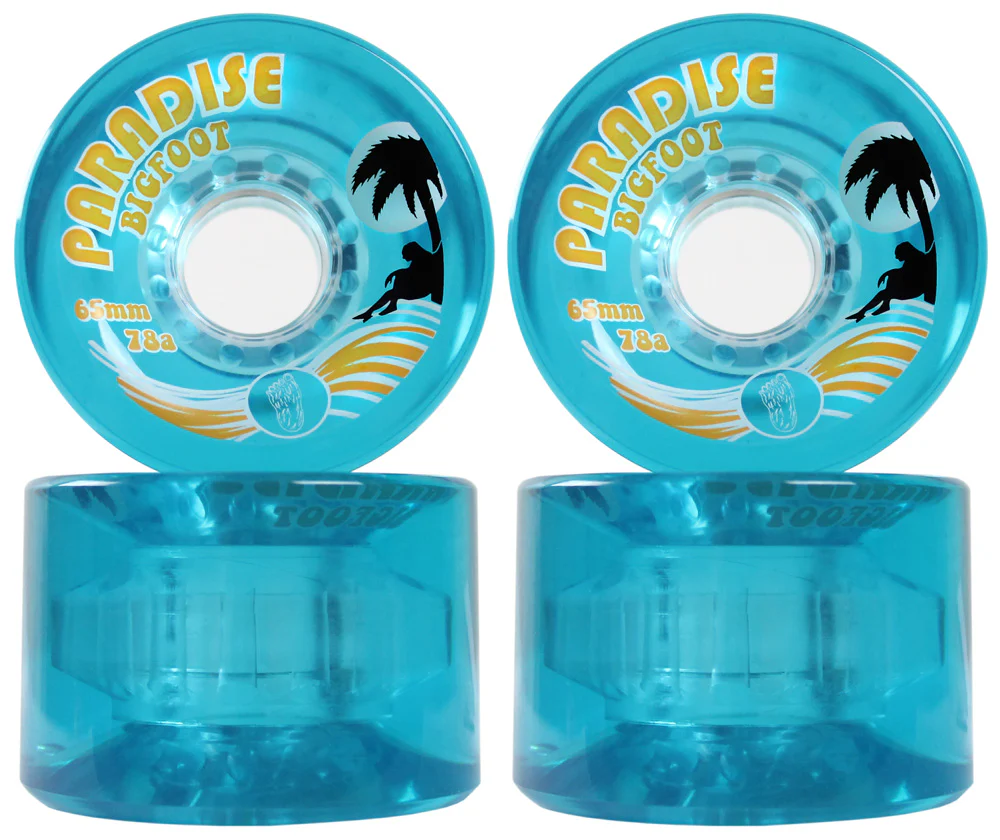 Paris Longboard Trucks, Wheels, Hardware, and Abec 7 Bearings Kit - V2 180 Raw + Bigfoot 65mm 78A Blue - Image 2