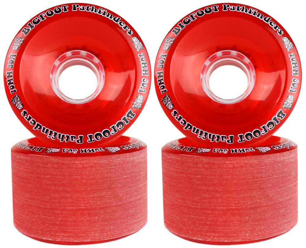 Paris Longboard Trucks, Wheels, Hardware, and Abec 7 Bearings Kit - V2 180 Raw + Bigfoot 70mm 80A Red - Image 2