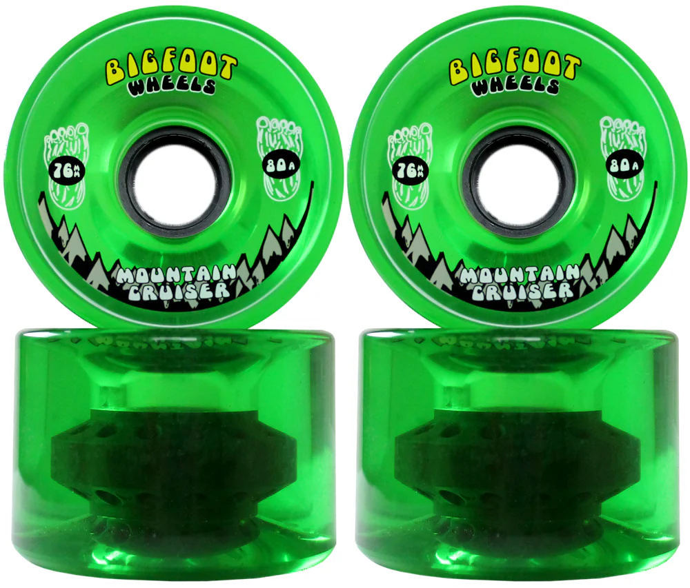 Paris Longboard Trucks, Wheels, Hardware, and Abec 7 Bearings Kit - V2 180 Raw + Bigfoot 76mm 80A Green - Image 2