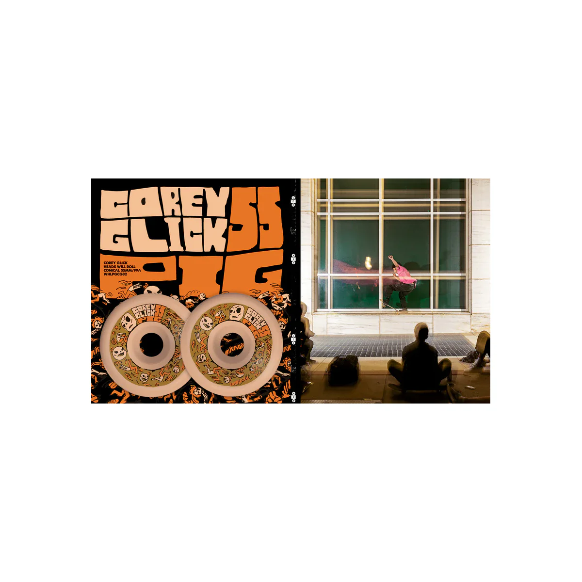 Pig Skateboard Wheels 55mm Corey Glick Heads Conical 99A Tan - Image 3