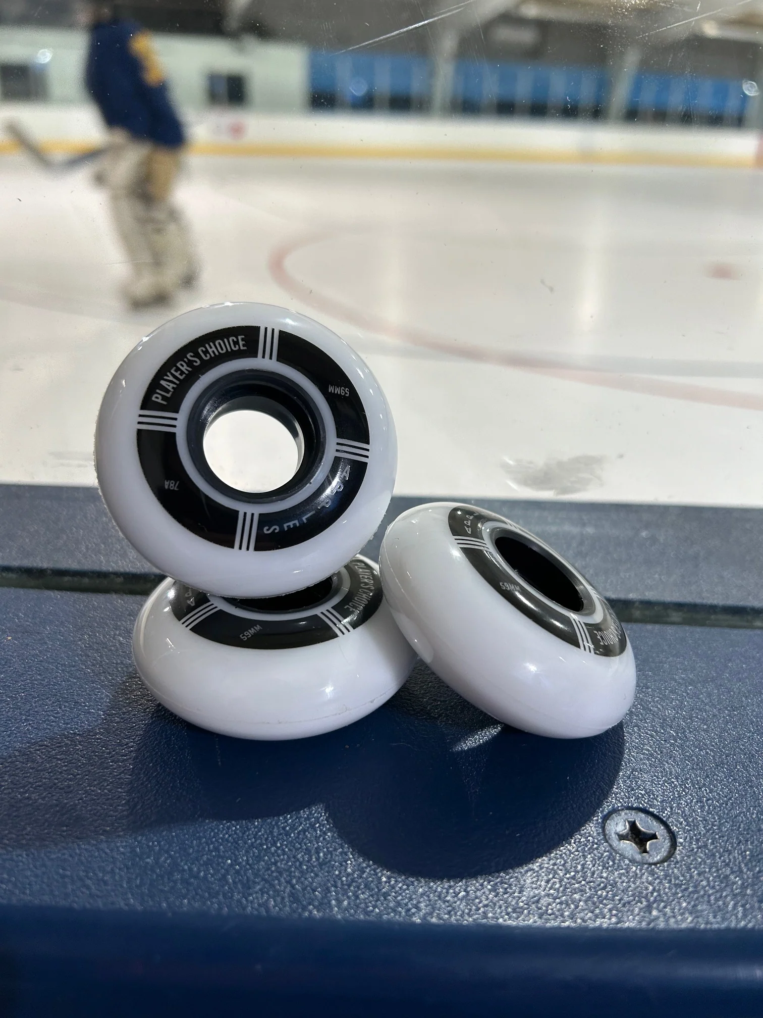 Player's Choice Indoor Roller Hockey Goalie Wheels 10-Pack - 59mm Extra Soft 74A (4) + Medium 78A (6) Concept - Image 3
