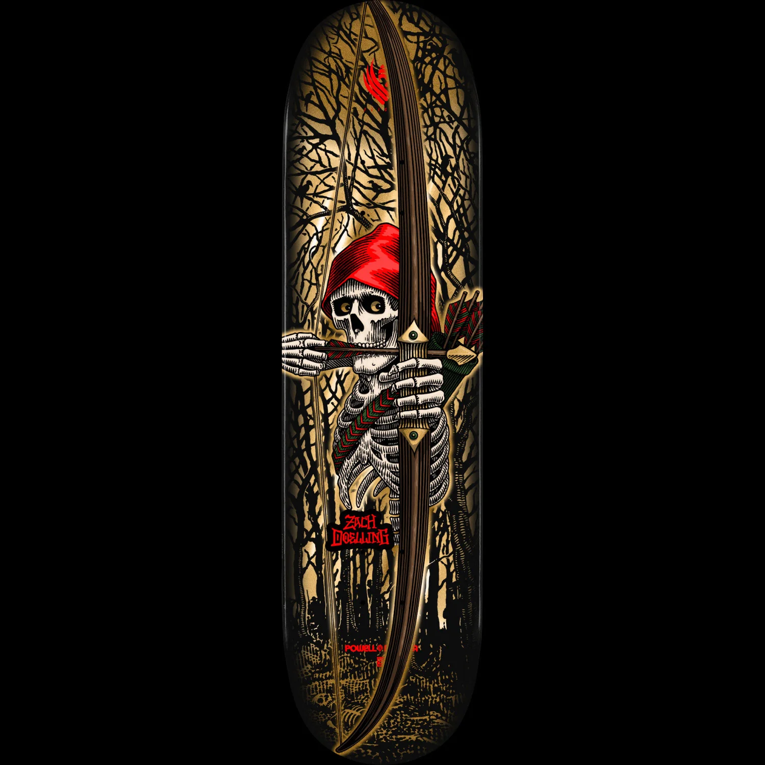 Powell Peralta Skateboard Deck Flight Zach Doelling Archer Twin Gold Foil 8.3" x 31.61" - Image 5