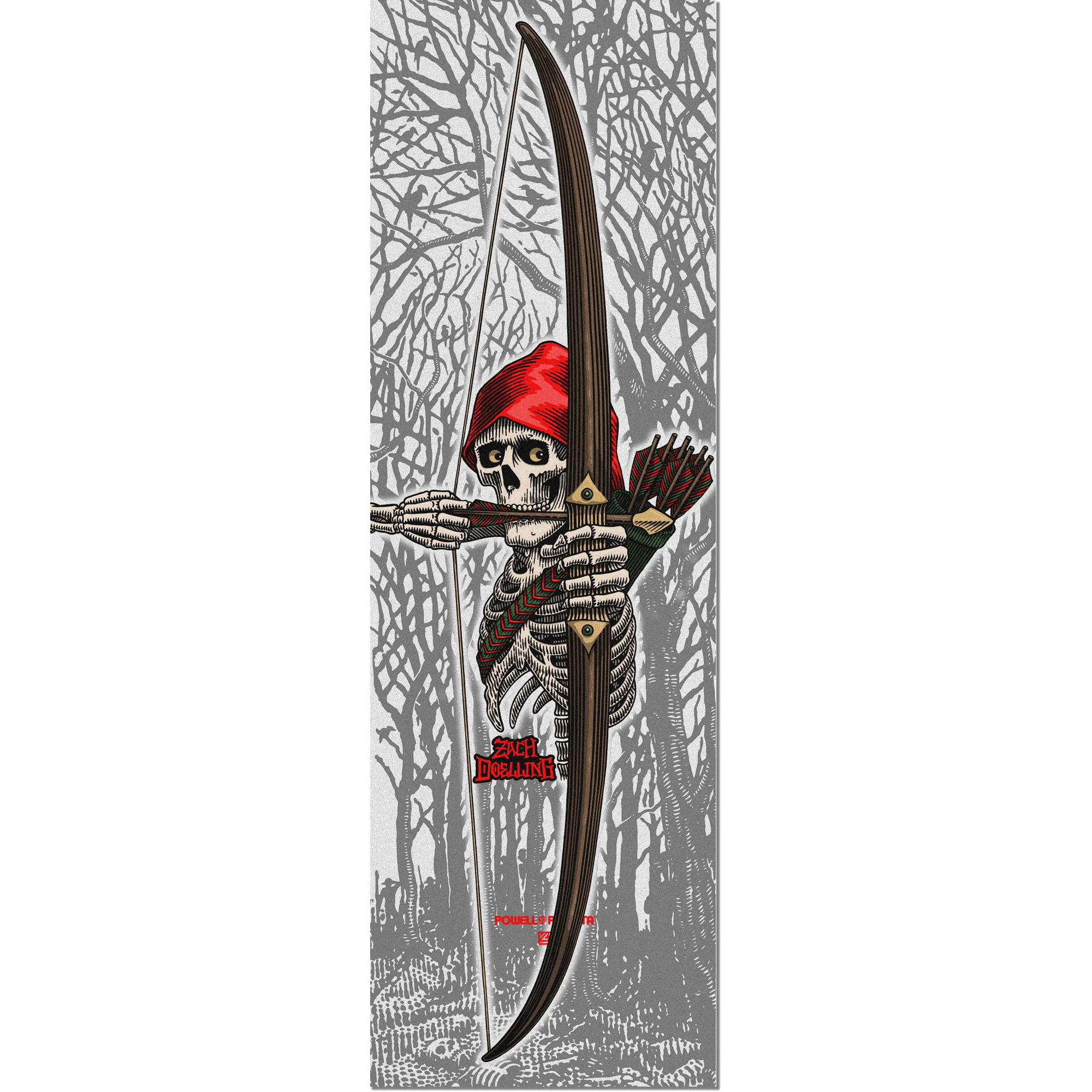 Powell Peralta Skateboard Griptape Zach Doelling Archer 10.5" x 33" Clear Sheet